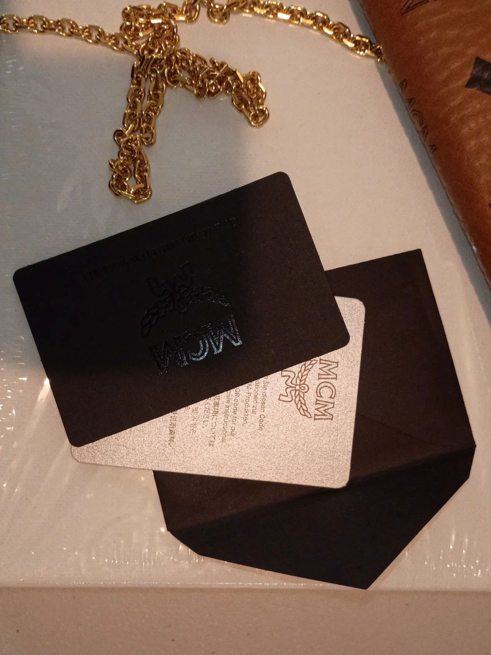 MCM Cognac Visetos Leather Chain Wallet - Gold Hardware - Picture 7 of 12